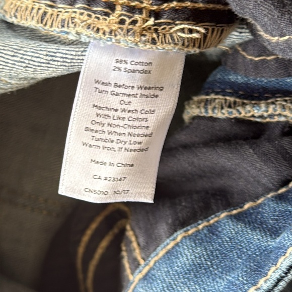 Talbots Flawless Slim Ankle Distressed Jeans Patches Raw Hems Medium Wash Sz 6 - Picture 11 of 13